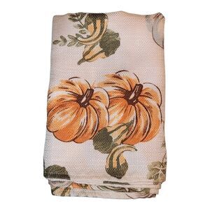Thanksgiving Fall Pumpkin Autumn Harvest Tablecloth Runner Fabric 60" x 18"